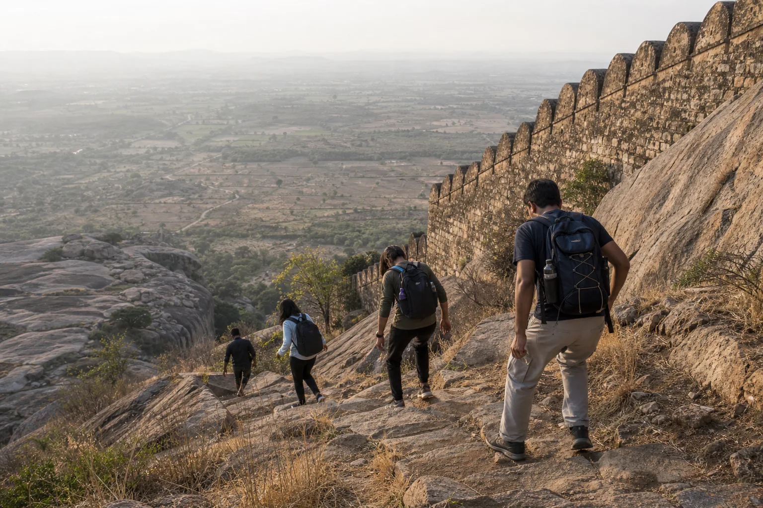 Madhugiri Fort: the climb is part of the history